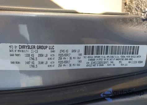 2014 Chrysler Town & Country Touring-L 30Th Anniversary из США, поврежденный, VIN 2C4RC1CG6ER192471